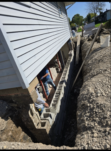 Block Foundation Trench
